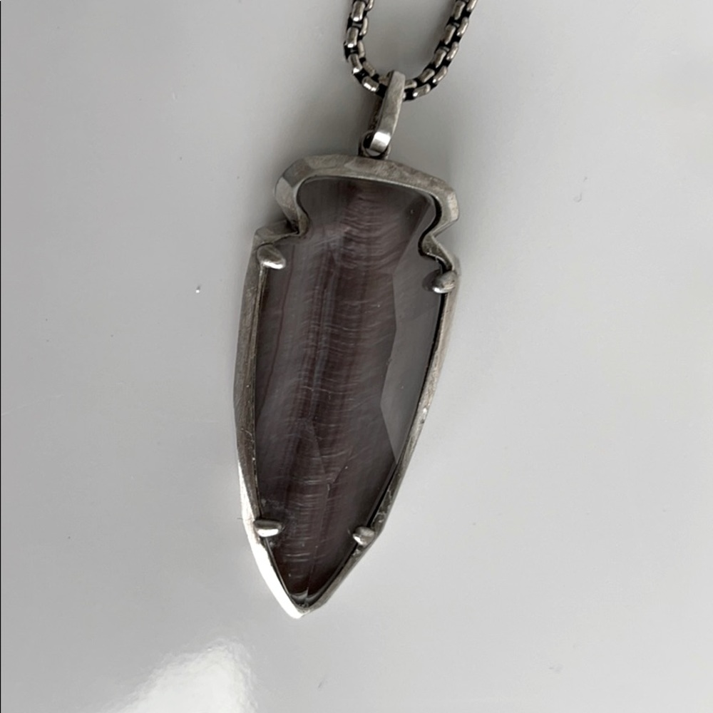 Kendra Scott Silver and Gray Pendant Necklace